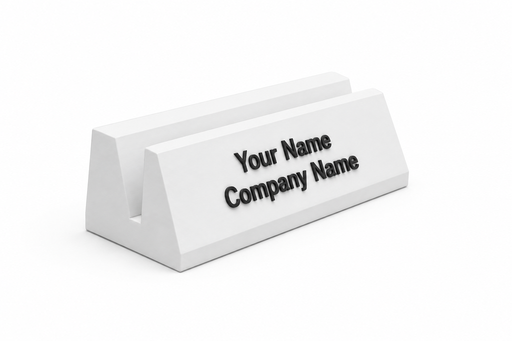 Custom 3D Printed Business Card Holder - Personalized Nameplate - Desk Organizer