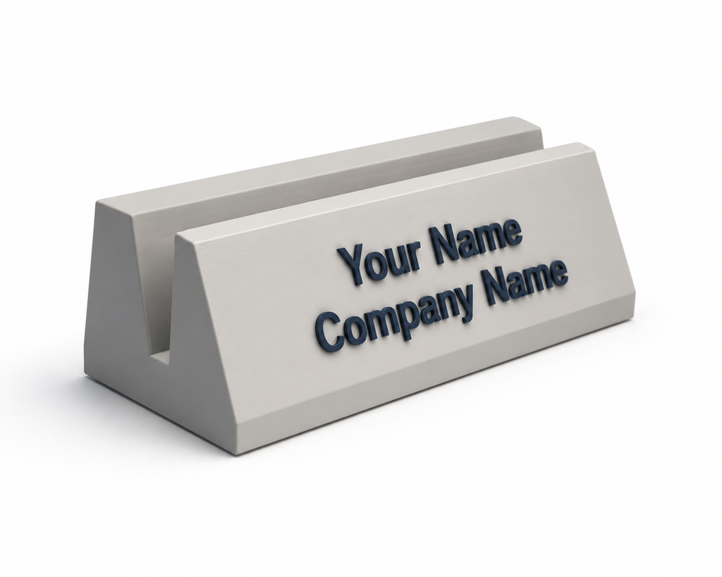 Custom 3D Printed Business Card Holder - Personalized Nameplate - Desk Organizer